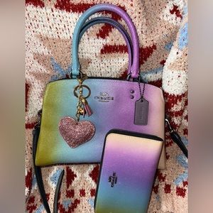 Gently used coach mini Lillie carryall with ombré